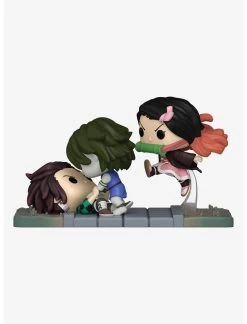 FUNKO Demon Slayer: Kimetsu No Yaiba Pop! Moment Tanjiro & Nezuko Vs. Temple Demon Vinyl Figure Hot Topic Exclusive -Toy World Shop 20356485 hi