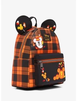 Loungefly Disney Halloween Plaid Mickey Mouse Ears Mini Backpack 7 Loungefly Disney Halloween Plaid Mickey Mouse Ears Mini Backpack -Toy World Shop 20434705 av1