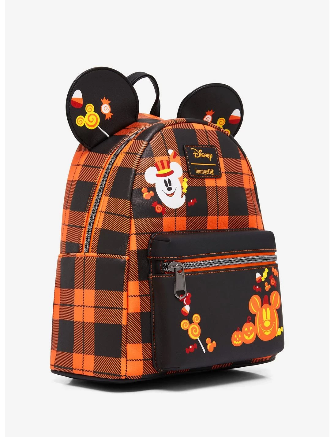 Loungefly Disney Halloween Plaid Mickey Mouse Ears Mini Backpack 4 Loungefly Disney Halloween Plaid Mickey Mouse Ears Mini Backpack - Image 2