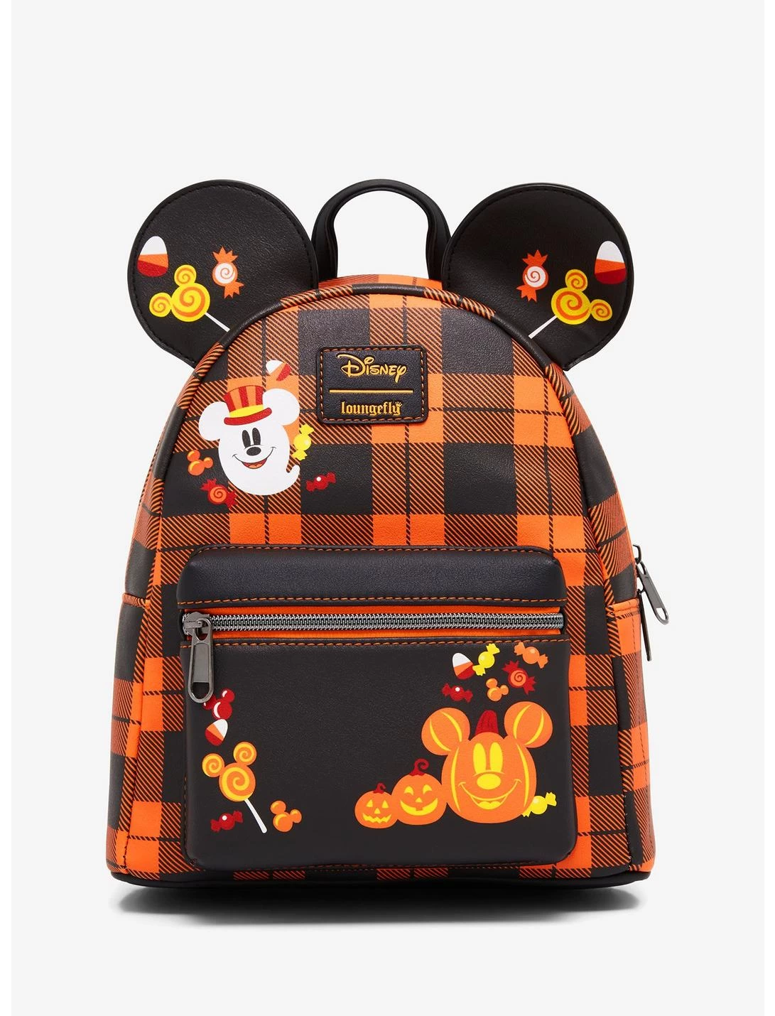 Loungefly Disney Halloween Plaid Mickey Mouse Ears Mini Backpack 3 Loungefly Disney Halloween Plaid Mickey Mouse Ears Mini Backpack