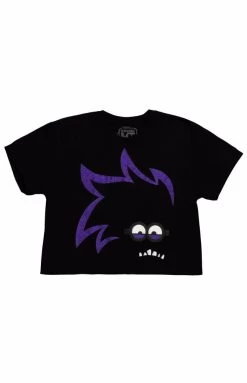 Evil Minion Glitter Ladies Crop T-Shirt