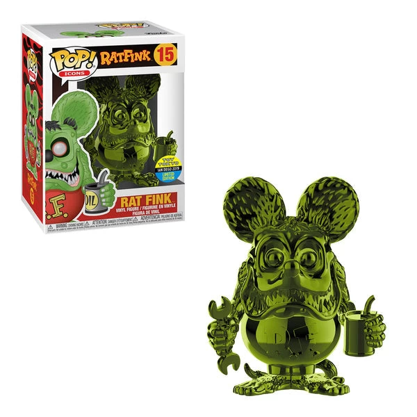 FUNKO Pop! Icons: Rat Fink #15 Green Chrome SDCC 2019 Toy Tokyo Exclusive 3 FUNKO Pop! Icons: Rat Fink #15 Green Chrome SDCC 2019 Toy Tokyo Exclusive