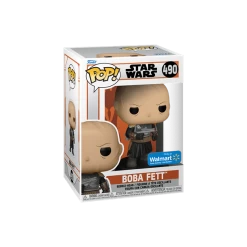 FUNKO Pop! Star Wars: Mandalorian - Boba Fett Without Helmet Vinyl Bobblehead (+ Pop! Stacks Plastic Protector) (Walmart Exclusive)