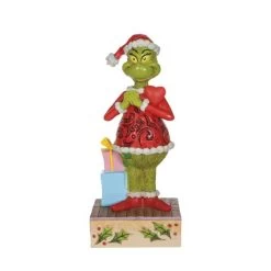 Happy Grinch With Blinking Heart Figurine -by Jim Shore