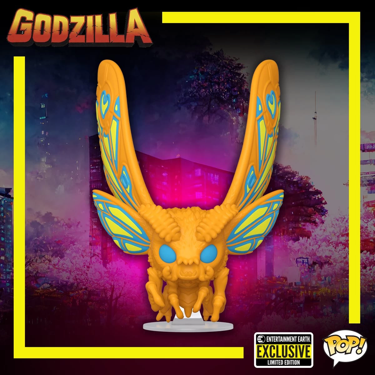 FUNKO Godzilla Mothra Black Light Pop! Vinyl Figure - Entertainment Earth Exclusive 4 FUNKO Godzilla Mothra Black Light Pop! Vinyl Figure - Entertainment Earth Exclusive - Image 2