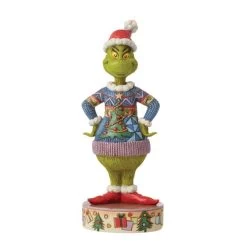Grinch Wearing Ugly Sweater Figurine -by Jim Shore