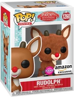 FUNKO Pop! Movies: Rudolph The Red-Nosed Reindeer - Rudolph (Flocked), Amazon Exclusive