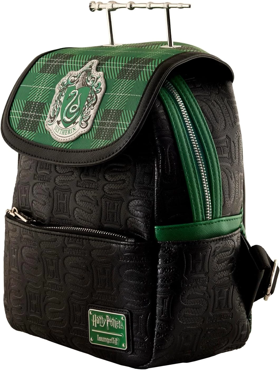 LOUNGEFLY Harry Potter 'Choose Your House' Collection: Slytherin House Mini-Backpack - Amazon Exclusive 4 LOUNGEFLY Harry Potter 'Choose Your House' Collection: Slytherin House Mini-Backpack - Amazon Exclusive - Image 2
