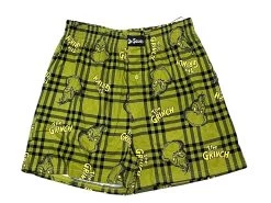 Universal Studios Grinch Plaid Lounge Sleep Boxers Shorts