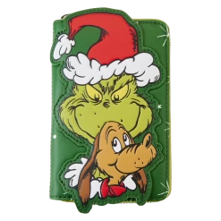 LOUNGEFLY Dr. Seuss' How The Grinch Stole Christmas! Santa Cosplay Zip Around Wallet