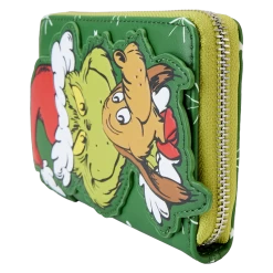 LOUNGEFLY Dr. Seuss' How The Grinch Stole Christmas! Santa Cosplay Zip Around Wallet -Toy World Shop DSSWA0019 LFDRSEUSSSANTAGRINCHANDMAXZZIPAROUNDWALLET4144SIDE