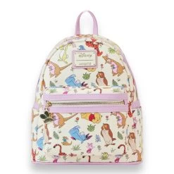 LOUNGEFLY X Disney Winnie The Pooh & Friends Mini Backpack Eeyore Piglet Roo AOP