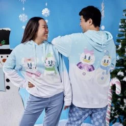 LOUNGEFLY Mickey & Minnie Pastel Snowman Hoodie -Toy World Shop MICKEY AND MINNIE PASTEL2905