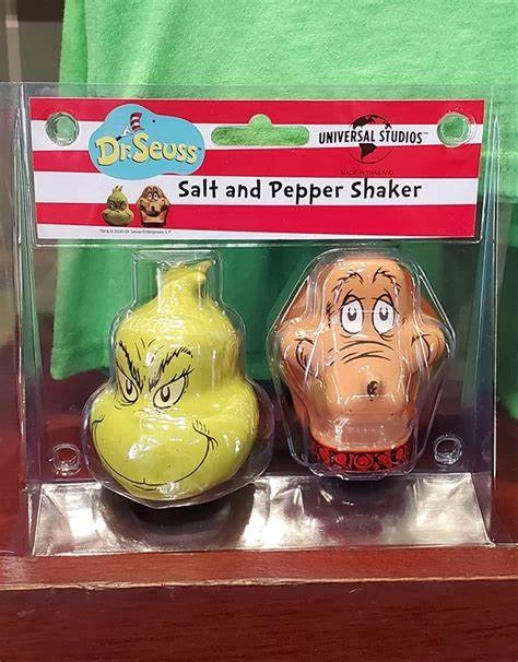 Universal Studios Dr. Seuss Grinch And Max Salt And Pepper Shaker 3 Universal Studios Dr. Seuss Grinch And Max Salt And Pepper Shaker