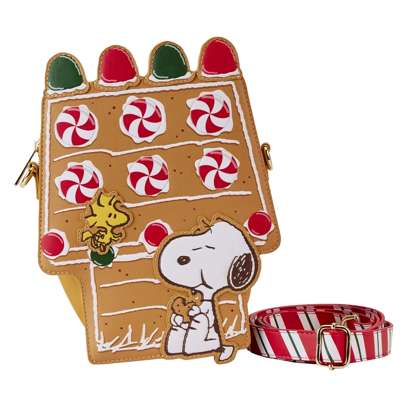 LOUNGEFLY Peanuts Snoopy Gingerbread House Scented Crossbody Bag 3 LOUNGEFLY Peanuts Snoopy Gingerbread House Scented Crossbody Bag