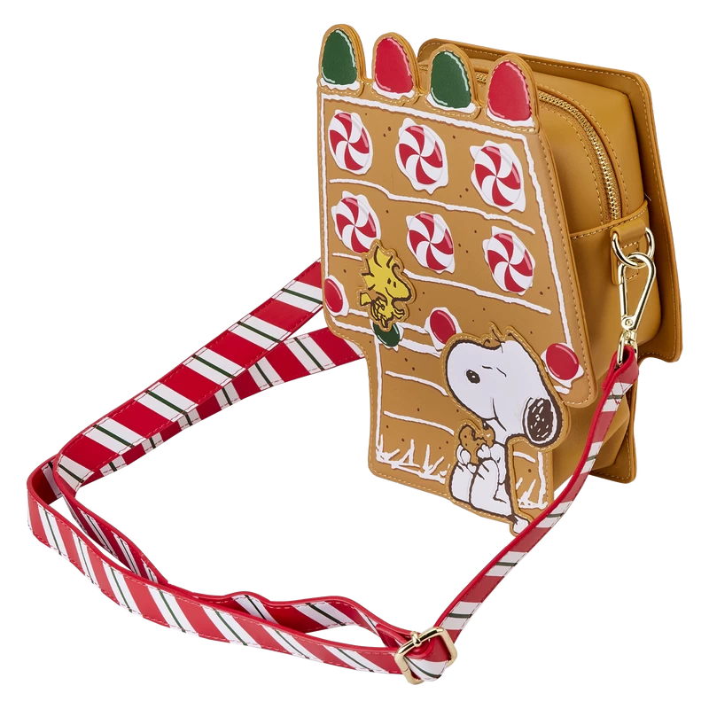 LOUNGEFLY Peanuts Snoopy Gingerbread House Scented Crossbody Bag 7 LOUNGEFLY Peanuts Snoopy Gingerbread House Scented Crossbody Bag - Image 5