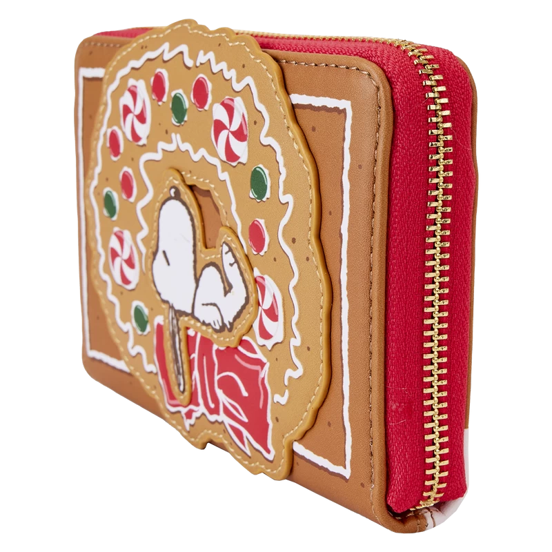 LOUNGEFLY Peanuts Snoopy Gingerbread Wreath Scented Zip Around Wallet 6 LOUNGEFLY Peanuts Snoopy Gingerbread Wreath Scented Zip Around Wallet - Image 4