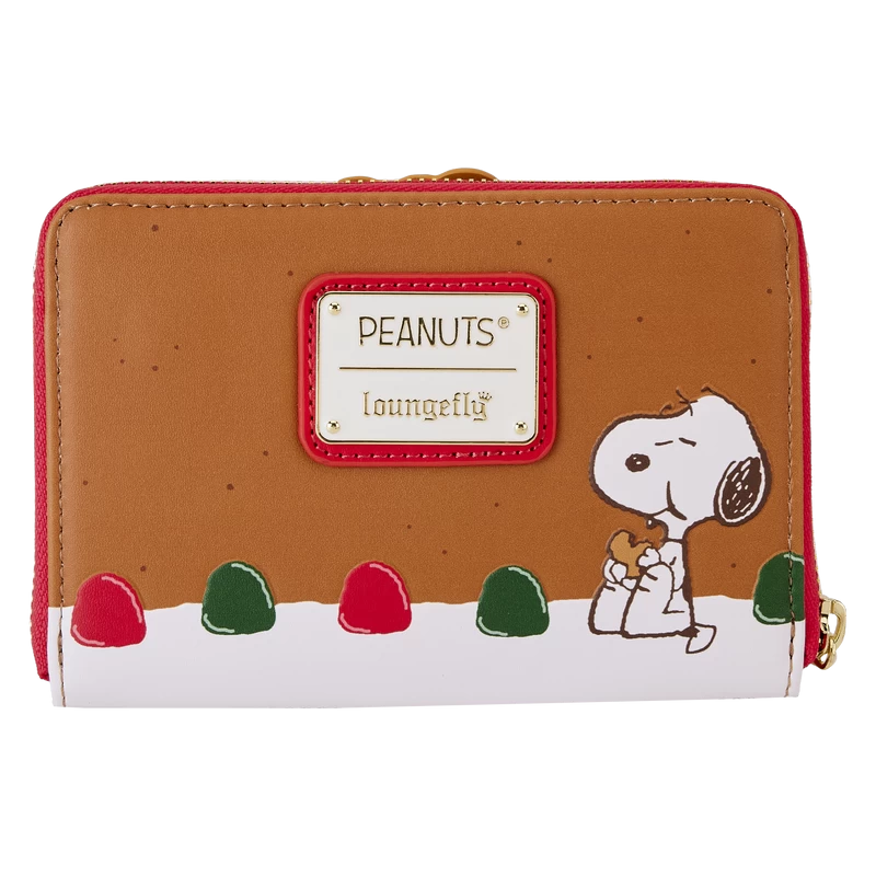 LOUNGEFLY Peanuts Snoopy Gingerbread Wreath Scented Zip Around Wallet 7 LOUNGEFLY Peanuts Snoopy Gingerbread Wreath Scented Zip Around Wallet - Image 5