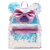 Loungefly X LASR Exclusive Disney Planet Minnie UV Reactive Pink Iridescent Sequin Mini Backpack