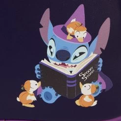 Stitch Exclusive Spooky Stories Halloween Glow Mini Backpack - Loungefly USA Exclusive -Toy World Shop WDBK3317 LFDISNEYSTITCHWITHBOOKHALLOWEENMINIBACKPACK3381DETAIL