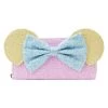 Limited Edition Exclusive - Minnie Mouse Pastel Sequin Zip Around Wallet - Loungefly.com Exclusive -Toy World Shop WDWA2495 LFDISNEYMINNIEPASTELSEQUINZIPAROUNDWALLET0739FRONT