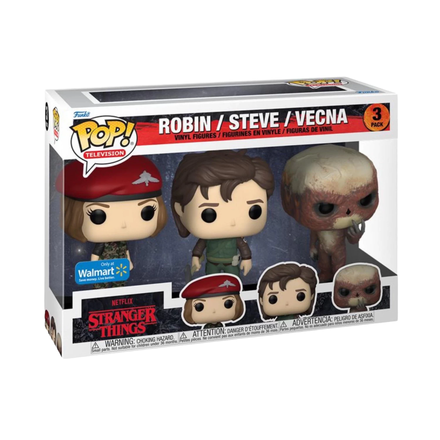 FUNKO Pop! TV: Stranger Things - Steve, Robin And Vecna Vinyl Figure 3-Pack (Walmart Exclusive) 3 FUNKO Pop! TV: Stranger Things - Steve, Robin And Vecna Vinyl Figure 3-Pack (Walmart Exclusive)