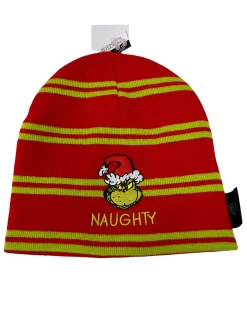 Universal Studio Dr. Seuss Grinch Naughty Nice Reversible Knit Hat -Toy World Shop image 7bcba995 66aa 44d8 bf16 e5179df9f26a