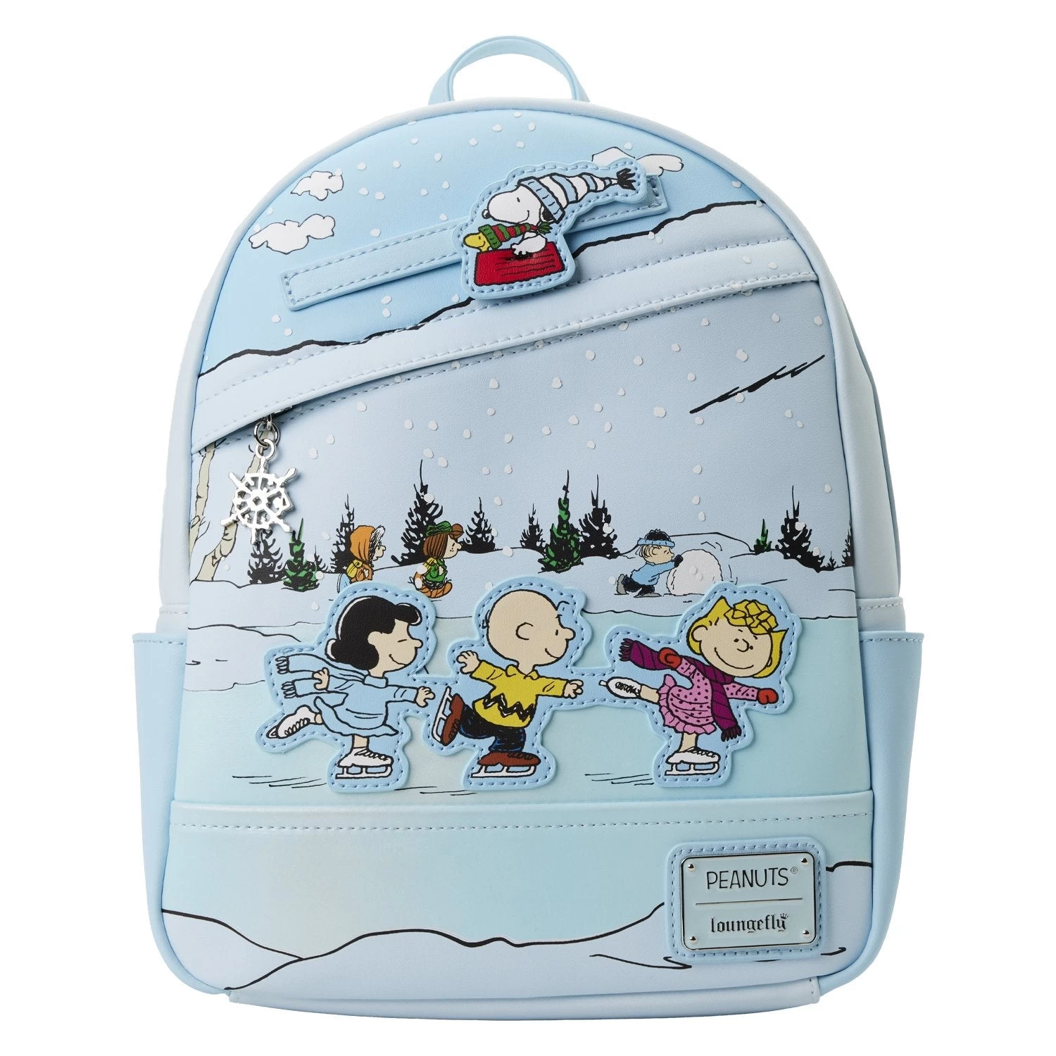 LOUNGEFLY Peanuts Charlie Brown Ice Skating Mini Backpack 3 LOUNGEFLY Peanuts Charlie Brown Ice Skating Mini Backpack