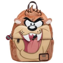 LOUNGEFLY 707 Street Exclusive -Warner Brothers Looney Tunes Tasmanian Devil Plush Cosplay Mini Backpack