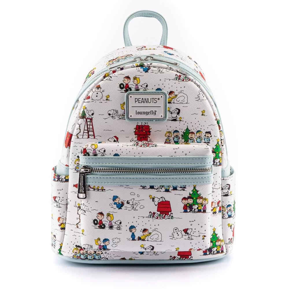 LOUNGEFLY Peanuts Happy Holidays Allover Print Mini Backpack 3 LOUNGEFLY Peanuts Happy Holidays Allover Print Mini Backpack