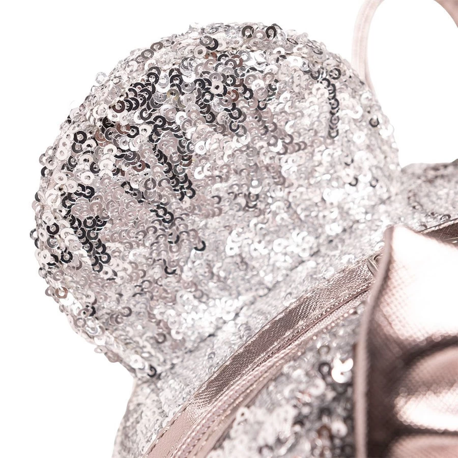 Disney Loungefly: Minnie Mouse Silver Sequin Mini Backpack - Exclusive 5 Disney Loungefly: Minnie Mouse Silver Sequin Mini Backpack - Exclusive - Image 3