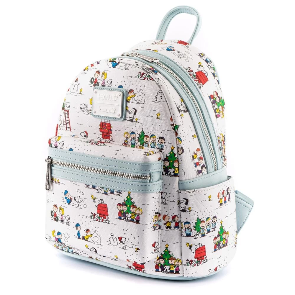 LOUNGEFLY Peanuts Happy Holidays Allover Print Mini Backpack 5 LOUNGEFLY Peanuts Happy Holidays Allover Print Mini Backpack - Image 3